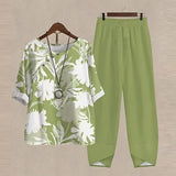Zirelle – Trendiges Baumwoll-Leinen-Set – Grün