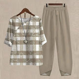 Zirelle – Trendiges Baumwoll-Leinen-Set – Khaki
