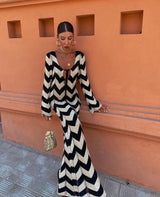 Saskia | Häkel-Maxikleid – Schwarz