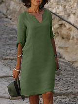 Skylar – Elegantes Damen Freizeitkleid – Olive Green