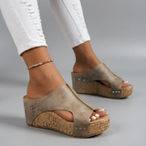 Layen – Sandalen Mit Keilabsatz – Beige