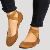 Saskia | Damen Riemchen Ballerinas – Braun