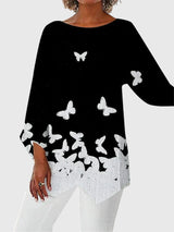 Saskia | Damen Schmetterling Print Tunika mit Glitzer – Stil 5