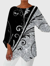 Saskia | Damen Schmetterling Print Tunika mit Glitzer – Stil 6