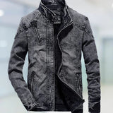 Lässige baumwoll-jeansjacke für herren – tyrone – Schwarz