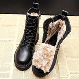 Damen Schwarz Hochgeschnitten Schnürstiefel | Rutschfest – Schwarz