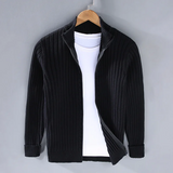 Oliver | Lässige Strickjacke mit Reißverschluss – Schwarz