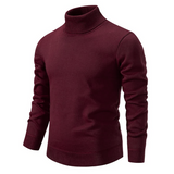 Rollkragenpullover aus baumwolle für herren - weich und hochwertig – Bordeauxrot