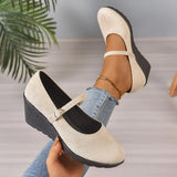 Bethy – Mary Jane Schuhe Mit Schnallenriemen – Beige