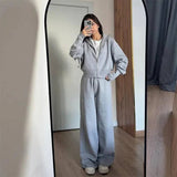 Soria | Damen Strick Set Jacke Mit Reißverschluss – Grau