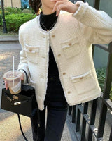 Novaria | Damen Casual Übergangsjacke Loose Fit Leichtgewicht – Creme