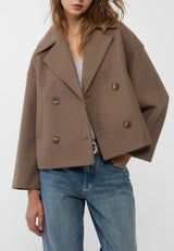 Livia - Taillierter Kurzmantel – Taupe