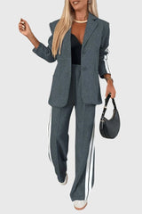 Kendall - Gestreiftes Set – Dunkelgrau