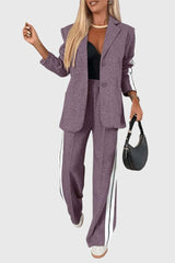 Kendall - Gestreiftes Set – Violett