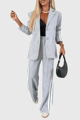 Kendall - Gestreiftes Set – Grau