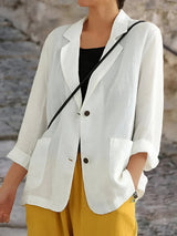 Seraphiel | Damen Taillierter Blazer – Weiß