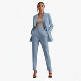 Seraphima | Damen Blazer Anzug Set mit Hose – Hellblau
