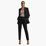 Seraphima | Damen Blazer Anzug Set mit Hose – Schwarz