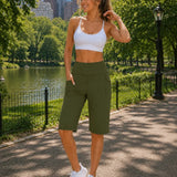 Antonella™ Premium-Flexstrick-Shorts mit Hohem Bund – Grün