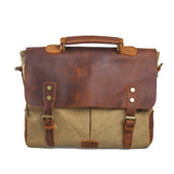 Milwaukee™ Laptop-Umhängetasche - Vintage Canvas mit Wasserabweisendem Rindleder, 10L Volumen – Khaki