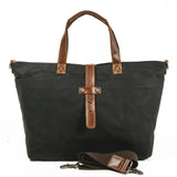 Dayton™ Vintage Schultertasche Aus Langlebigem Canvas & Leder – Unisex Mit Verstellbarem Gurt – Schwarz