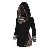 Saymera | lässiger tribal-hoodie – Schwarz