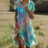 Kelly | Boho Muster Kleid – Mehrfarbig