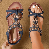 Tavinna - gepolsterte orthopädische Sandalen – Dunkelblau