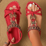 Tavinna - gepolsterte orthopädische Sandalen – Rot