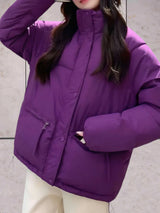 Dana – Parkajacke mit Stehkragen und Doppelverschluss – Lila