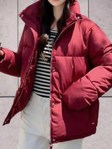 Dana – Parkajacke mit Stehkragen und Doppelverschluss – Rot