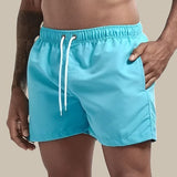 Premium Herren Schwimmshorts schnelltrocknend und basic – Himmelblau