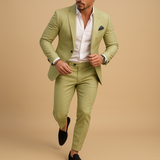 Herren-Anzug Slim Fit | formelle Kombination – Hellgrün
