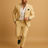 Herren-Anzug Slim Fit | formelle Kombination – Gelb