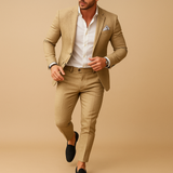 Herren-Anzug Slim Fit | formelle Kombination – Khaki