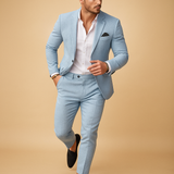 Herren-Anzug Slim Fit | formelle Kombination – Himmelblau