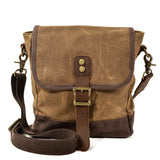 Matera™ – Vintage Canvas Umhängetasche aus Gewachster Baumwolle und Leder, Unisex, 4,5L – Khaki