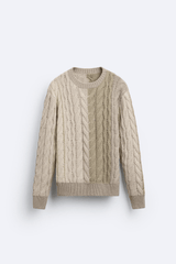 Jonas | Grobstrick-Pullover mit Zopfmuster – Klassisch & Zeitlos – Beige