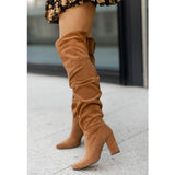 Damen-Winterstiefel ohne Verschluss | kompakte Schaftform – Braun