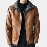 Trendige lässige motorradjacke für herren – Braun