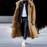 Winterziu herren winterjacke warm gefüttert mit fellkapuze – Khaki