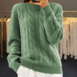 Alida – eleganterer pullover mit stich – Grün