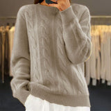 Alida – eleganterer pullover mit stich – Khaki