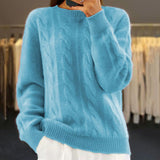 Alida – eleganterer pullover mit stich – Blau