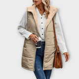 Marvella – Gefütterte Steppweste – Khaki