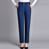 Loretie – Jeans Mit Seitentaschen Und Elastischem Bund – Dunkelblau