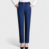 Lorena | Elastischer Bund Taschen Jeans – Dunkelblau