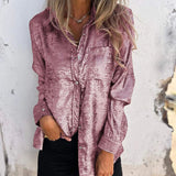 Rosalie | Elegante Bluse mit umgeschlagenem Kragen – Rosa