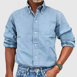 Herren Classic Langarmhemd – Hellblau