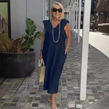 Santorini-Kleid – Dunkelblau